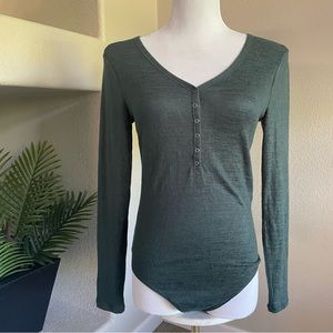 Abercrombie Green Henley Bodysuit